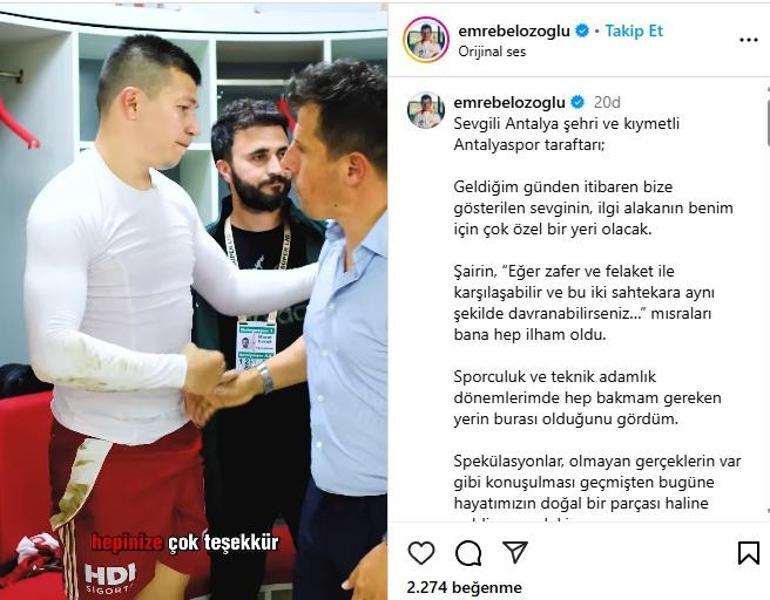 Son Dakika | Antealasportda Emre Belzoğlu'nun dönemi bitti