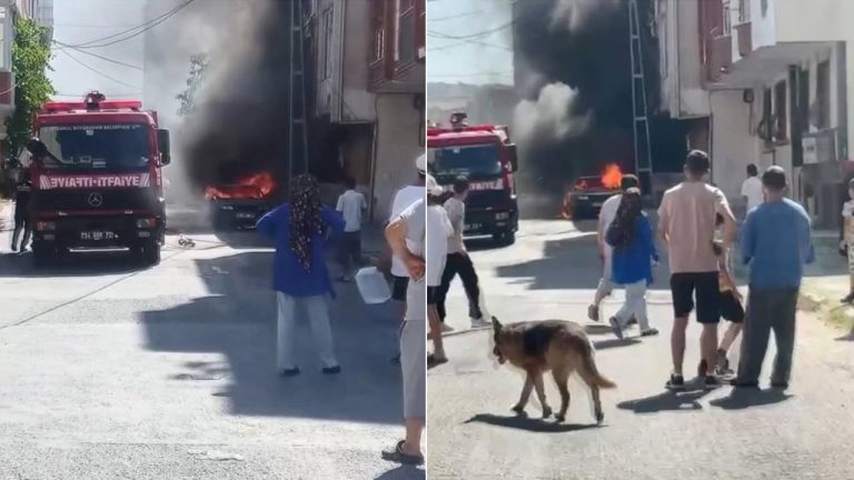Park halindeki araç alev aldı… Yangın binaya sıçradı! – Son Dakika Türkiye Haberleri